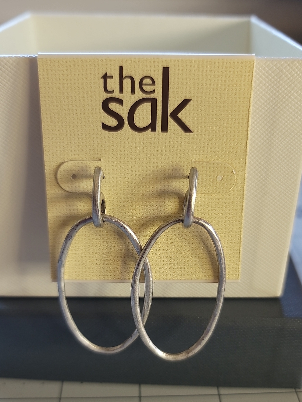 The Sak Silver Double Oval Drop Earrings